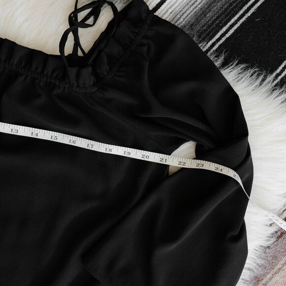 Wrangler Women’s Size Large Black Off Shoulder Peasant Top Long Sleeve Boho - Picture 5 of 6